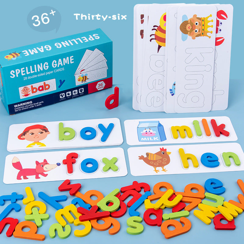 Fun Wooden Spelling Game: Master 26 Letters Early On!